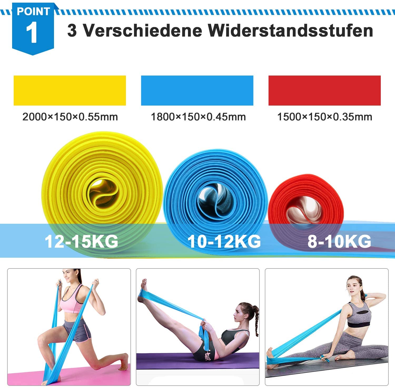 Elastic Fitness Bands 3Pcs Res - Crossfit Accessories recension och pris