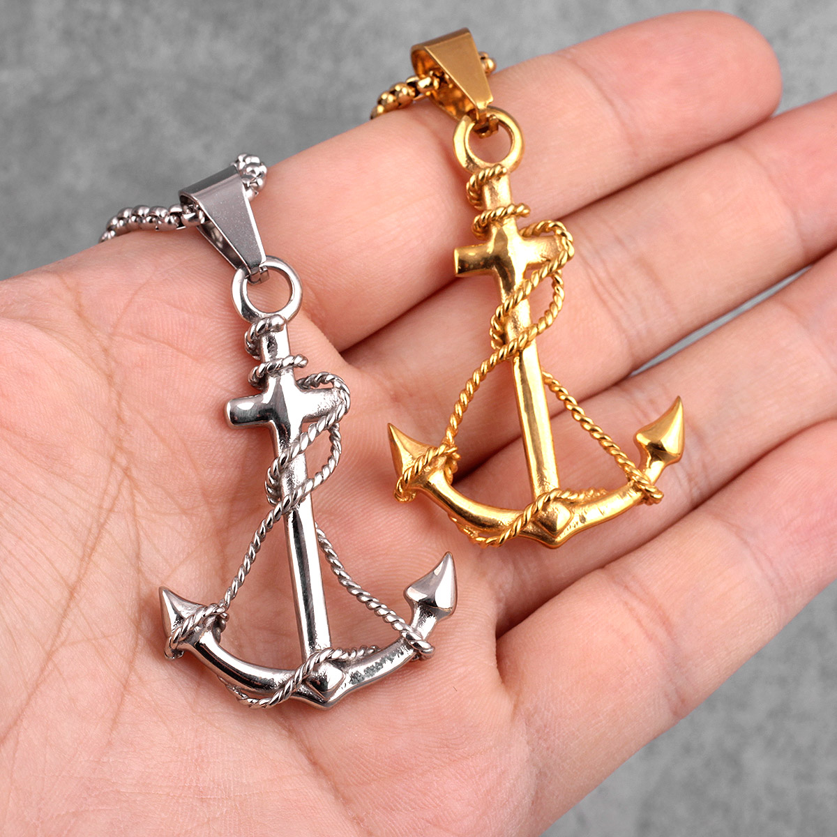 Golden Silver Color Anchor Men - Battle Rope Anchor recension och pris