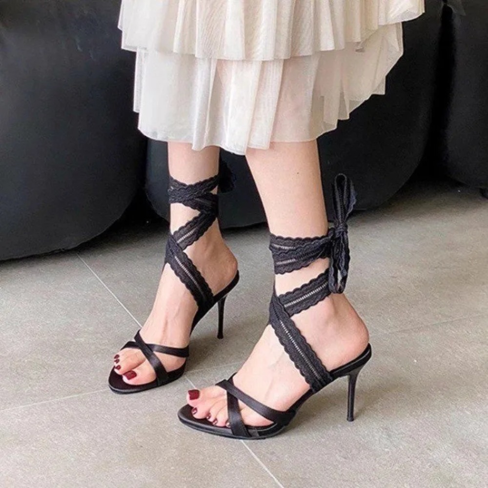 Ladies High Heel Sandals Lace  - Crossfit Lady recension och pris