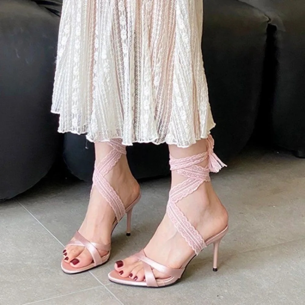 Ladies High Heel Sandals Lace  - Crossfit Lady recension och pris